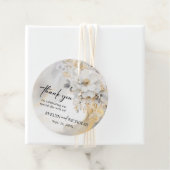 Goud Grijs Floral Pioen Bloem Bruiloft Dank u Bedankjes Labels