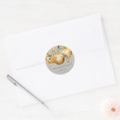 Goud Grijs Kerst Bruiloft Seal Ronde Stickers (Envelop)