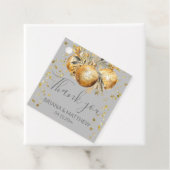 Goud Grijs Kerstmis Bruiloft Bedankjes Labels (In situ)