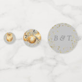 Goud Grijs Kerstmis Bruiloft Confetti (Achterkanten)