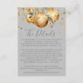 Goud Grijs Kerstmis Bruiloft Details Informatiekaartje (Voorkant)
