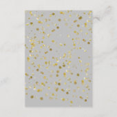 Goud Grijs Kerstmis Bruiloft Details Informatiekaartje (Achterkant)