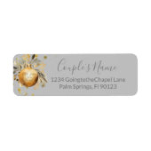 Goud Grijs Kerstmis Bruiloft Etiket (Voorkant)