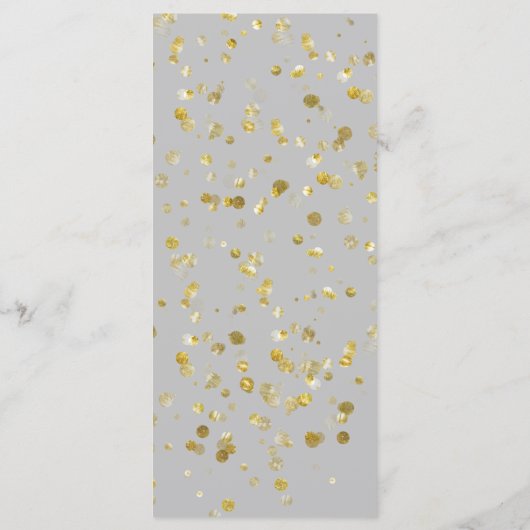 Goud Grijs Kerstmis Bruiloft Menu (Achterkant)