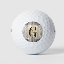 Goud, grijs marmer en Stripe patroon Golfballen
