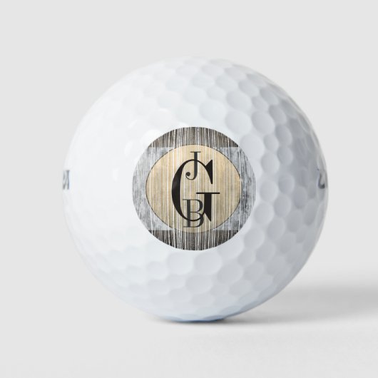 Goud, grijs marmer en Stripe patroon Golfballen (Voorkant)