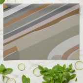 Goud Grijs Marmeren Steen Strepen Patroon Theedoek (Gevouwen)