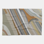Goud Grijs Marmeren Steen Strepen Patroon Theedoek (Horizontaal)