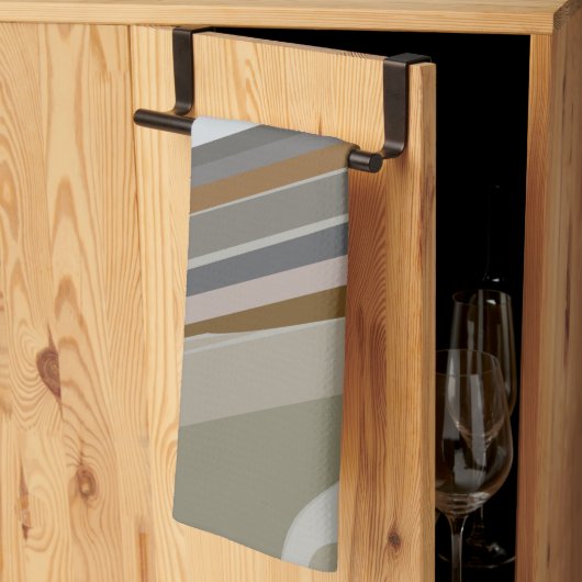 Goud Grijs Marmeren Steen Strepen Patroon Theedoek (Derde Gevouwen)