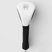 Goud & Grijs Monogram Driver Golf Head Hoesje Golfheadcover (Voorkant)