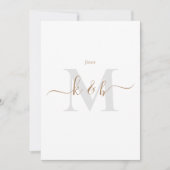 Goud & Grijs Monogram Swash Script Bruid Ouders Kaart (Voorkant)
