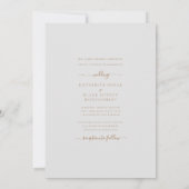 Goud & Grijs Monogram Swash Script Bruid Ouders Kaart (Achterkant)