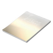 Goud Grijs Ombre Gradiënten & Uw Script Notitieblok (Linkerzijde)