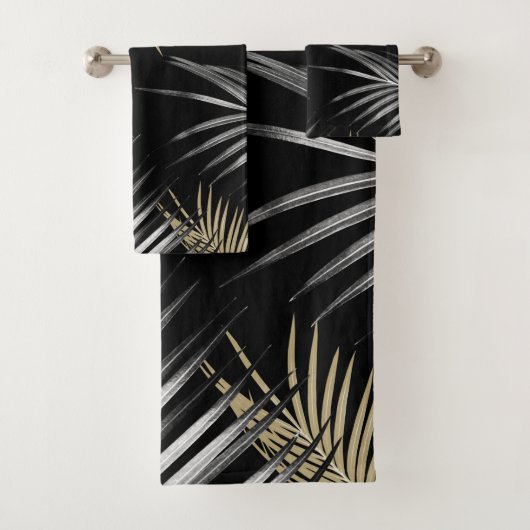Goud grijs palm laat dromen #1 bad handdoek (Insitu)