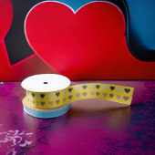 Goud Grijs Zwart Bruin Harten Satijnen Lint