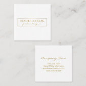 Goud Grijze Folie Glans Vierkante Visitekaartje (Voorkant / Achterkant)