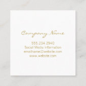 Goud Grijze Folie Glans Vierkante Visitekaartje (Achterkant)