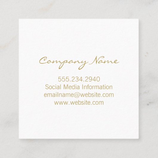 Goud Grijze Folie Glans Vierkante Visitekaartje (Achterkant)