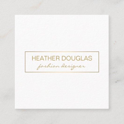 Goud Grijze Folie Glans Vierkante Visitekaartje (Voorkant)