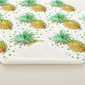 Goud & Groen Ananas Patroon Sherpa Deken (3/4)