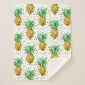 Goud & Groen Ananas Patroon Sherpa Deken (Voorkant)