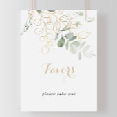 Goud groen blad Calligraphy Favor Sign Poster