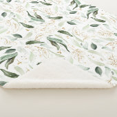 Goud groen blad Elegant Wit Romantisch Sherpa Deken (3/4)