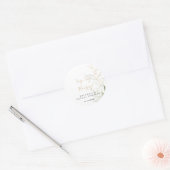 Goud groen blad Sip Sip Hooray Bruidscadeau Ronde Sticker (Envelop)