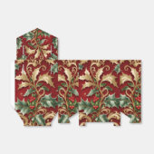 Goud Groen Bladeren Rode Kerstvakantie Cadeaubox Bedankdoosjes (Uitgevouwen)