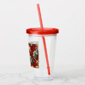 Goud Groen Bladeren Rode Vakantie Acryl Tumbler Acryl Drinkbeker (Links)