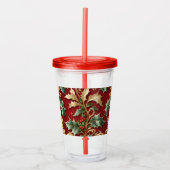 Goud Groen Bladeren Rode Vakantie Acryl Tumbler Acryl Drinkbeker
