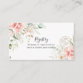 Goud Groen Bladgroen Bloemen Bruiloft Gift Registr Informatiekaartje (Voorkant)