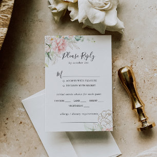 Goud Groen Bladgroen Bloemen Bruiloft Menu Keuze R
