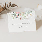 Goud Groen Bladgroen Bloemen Bruiloft Plaats Kaart Plaatskaartje