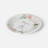 Goud Groen Bladgroen Bloemen Bruiloft Taart Papieren Bordje (Gekanteld)