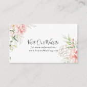 Goud Groen Bladgroen Bloemen Bruiloft Website Informatiekaartje (Voorkant)