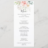 Goud Groen Bladgroen Bloemendiner Menu (Voorkant)