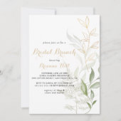 Goud Groen Bladgroen Bruids Brunch Vrijgezellenfee Kaart (Voorkant)