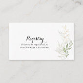 Goud Groen Bladgroen Bruiloft Gift Registry Informatiekaartje (Voorkant)