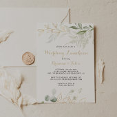 Goud Groen Bladgroen Bruiloft Luncheon Vrijgezelle Kaart