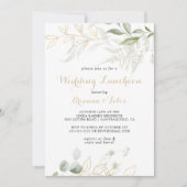 Goud Groen Bladgroen Bruiloft Luncheon Vrijgezelle Kaart (Voorkant)