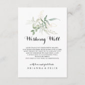 Goud Groen Bladgroen Bruiloft Wishing Well Informatiekaartje (Voorkant)
