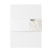 Goud Groen Bladgroen Kalligrafie Bruiloft Uitnodigingen Wikkel (Achterkant Voorbeeld)