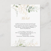 Goud Groen Bladgroen Kalligrafie Hotel Informatiekaartje (Voorkant)