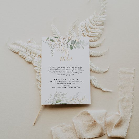 Goud Groen Bladgroen Kalligrafie Hotel Informatiekaartje