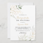 Goud Groen Bladgroen Spaans Vrijgezellenfeest Kaart (Voorkant)