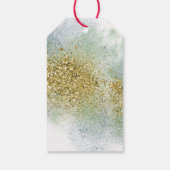 Goud Groen Blauw Faux Glitter Gepersonaliseerd Cadeaulabel (Achterkant)