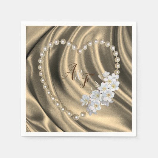 Goud, groen, blauw, ivoren zijde en parels luiers servet (Voorkant)