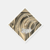 Goud, groen, blauw, ivoren zijde en parels luiers servet (Hoek)