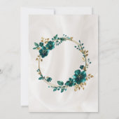 Goud Groen Bloemen Dubbele Gewrichten Verjaardag Kaart (Achterkant)